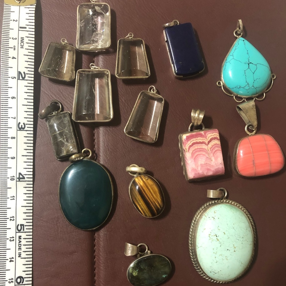 Sterling Silver & Natural Stone Pendants